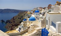 High angle view of a church, Oia, Santorini, Cyclades Islands, Greece Fine Art Print