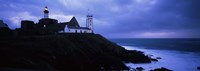 Lighthouse at the seaside, Pointe Saint Mathieu, Finistere, Brittany, France Fine Art Print