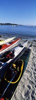 Kayaks on the beach, Third Beach, Sakonnet River, Middletown, Newport County, Rhode Island (vertical) Fine Art Print