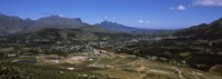 Aerial view of a valley, Franschhoek Valley, Franschhoek, Simonsberg, Western Cape Province, Republic of South Africa Fine Art Print