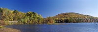 Lake in front of mountains, Arrowhead Mountain Lake, Chittenden County, Vermont, USA Fine Art Print