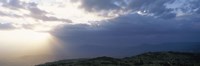 Sunbeams radiating through clouds, Great Rift Valley, Kenya Fine Art Print