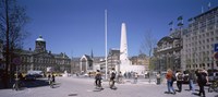 Group of people at a town square, Dam Square, Amsterdam, Netherlands Fine Art Print