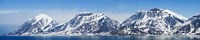 Ocean with a mountain range in the background, Bellsund, Spitsbergen, Svalbard Islands, Norway Fine Art Print