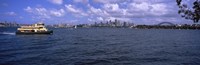 Ferry in the sea with a bridge in the background, Sydney Harbor Bridge, Sydney Harbor, Sydney, New South Wales, Australia Fine Art Print