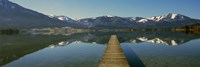 Pier over on a lake, Wolfgangsee, St. Wolfgang, Salzkammergut, Upper Austria, Austria Fine Art Print