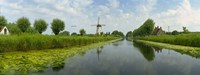 Traditional windmill along with a canal, Damme, Belgium Fine Art Print