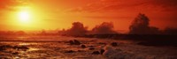 Waves breaking on rocks in the sea, Three Tables, North Shore, Oahu, Hawaii, USA Fine Art Print