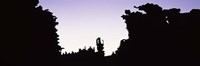 Silhouette of rock formations, Teapot Rock, Fantasy Canyon, Uintah County, Utah by Panoramic Images - 36" x 12"