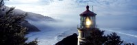 Top of Heceta Head Lighthouse in the Mist, Oregon Fine Art Print