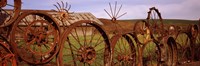 Ffence made of wheels, Palouse, Whitman County, Washington State Fine Art Print