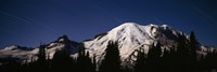 Star trails over mountains, Mt Rainier, Washington State, USA Fine Art Print
