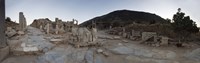 Ruins of a temple, Temple of Domitian, Curetes Way, Ephesus, Turkey Fine Art Print