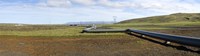 Hot water pipeline on a landscape, Reykjavik, Iceland Fine Art Print