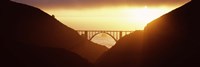 Silhouette of a bridge at sunset, Bixby Bridge, Big Sur, California (horizontal) Fine Art Print