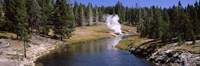 Geothermal vent on a riverbank, Yellowstone National Park, Wyoming, USA Fine Art Print