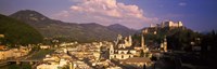 High angle view of a city, Salzburg, Austria Fine Art Print