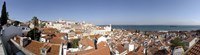 High angle view of a city, Sao Vicente da Fora, Largo das Portas do Sol, Alfama, Lisbon, Portugal Fine Art Print