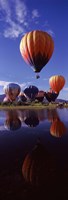 Reflection of Hot Air Balloons, Hot Air Balloon Rodeo, Steamboat Springs, Routt County, Colorado, USA Fine Art Print