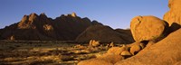 Rock formations in a desert, Spitzkoppe, Namib Desert, Namibia Fine Art Print