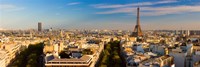 Cityscape with Eiffel Tower in background, Paris, Ile-de-France, France Fine Art Print