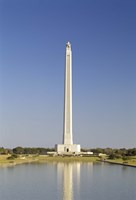 Reflection of a monument in the pool, San Jacinto Monument, Texas, USA Fine Art Print