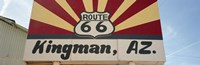 Low angle view of a road sign, Route 66, Kingman, Mohave County, Arizona, USA Fine Art Print