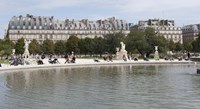 Tourists in a garden, Jardin de Tuileries, Musee Du Louvre, Rue de Rivoli, Paris, Ile-de-France, France Fine Art Print