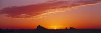 Silhouette of rock formations in a desert, White Desert, Farafra Oasis, Egypt Fine Art Print