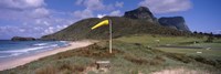 Airstrip on the beach, Blinky Beach, Lord Howe Island, New South Wales, Australia Fine Art Print
