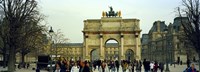 Tourists near a triumphal arch, Arc De Triomphe Du Carrousel, Musee Du Louvre, Paris, Ile-de-France, France Fine Art Print