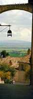 Umbrian countryside viewed through an alleyway, Assisi, Perugia Province, Umbria, Italy Fine Art Print