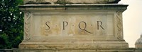 SPQR Text carved on the stone, Piazza Del Campidoglio, Palazzo Senatorio, Rome, Italy Fine Art Print