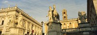 Low angle view of a statues in front of a building, Piazza Del Campidoglio, Palazzo Senatorio, Rome, Italy by Panoramic Images - 36" x 12"