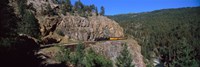 Train moving on a railroad track, Durango And Silverton Narrow Gauge Railroad, Silverton, San Juan County, Colorado, USA Fine Art Print
