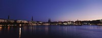 Buildings at the waterfront, Alster Lake, Hamburg, Germany Fine Art Print