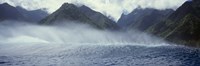 Rolling waves with mountains in the background, Tahiti, Society Islands, French Polynesia by Panoramic Images - 36" x 12" - $34.99