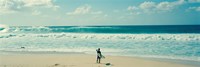 Surfer standing on the beach, North Shore, Oahu, Hawaii Fine Art Print