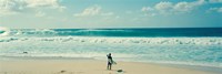 Surfer standing on the beach, North Shore, Oahu, Hawaii by Panoramic Images - 36" x 12", FulcrumGallery.com brand