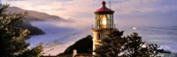 Lighthouse at a coast, Heceta Head Lighthouse, Heceta Head, Lane County, Oregon (horizontal) Fine Art Print