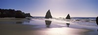 Rock formations in the ocean, Alvor Beach, Algarve, Portugal Fine Art Print