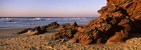 Rock formations on the beach, Carrapateira Beach, Algarve, Portugal Fine Art Print