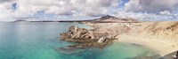 Cliffs on the beach, Papagayo Beach, Lanzarote, Canary Islands, Spain Fine Art Print
