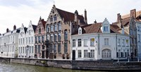 Houses along a canal, Bruges, West Flanders, Belgium Fine Art Print