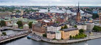 High angle view of a city, Stockholm, Sweden Fine Art Print