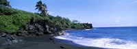 Tide on the beach, Black Sand Beach, Hana Highway, Waianapanapa State Park, Maui, Hawaii, USA Fine Art Print