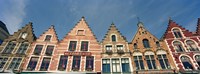 Low angle view of gabled houses, Bruges, West Flanders, Flemish Region, Belgium Fine Art Print
