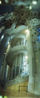 Interiors of a church designed by Catalan architect Antonio Gaudi, Sagrada Familia, Barcelona, Catalonia, Spain Fine Art Print