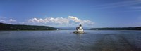 Lighthouse at a river, Esopus Meadows Lighthouse, Hudson River, New York State, USA Fine Art Print