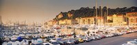 Port of Nice lined by old houses and filled with new yachts, Nice, Alpes-Maritimes, Provence-Alpes-Cote d'Azur, France Fine Art Print